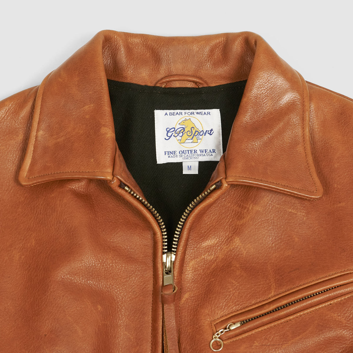 Golden Bear Soft Natural Waxed Leather Jacket