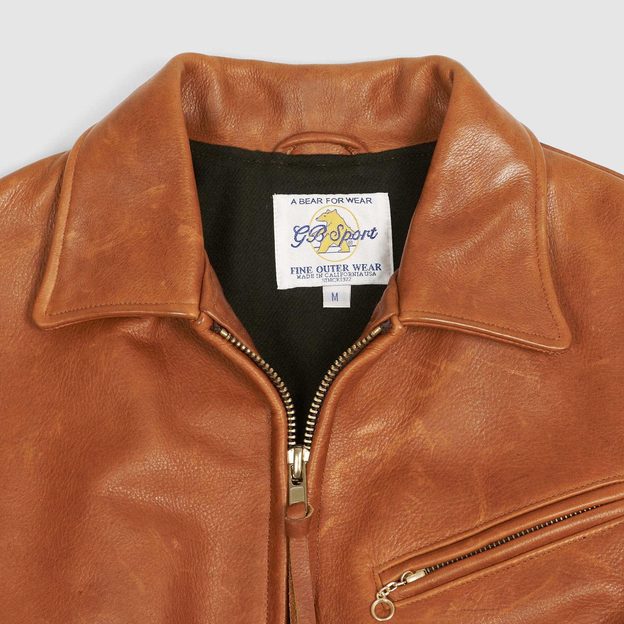 Golden Bear Soft Natural Waxed Leather Jacket - DeeCee style