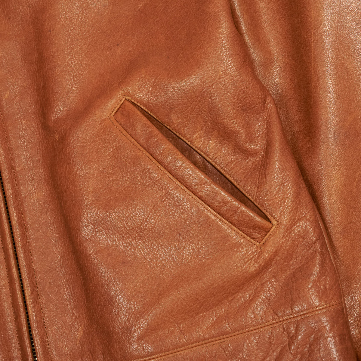 Golden Bear Soft Natural Waxed Leather Jacket