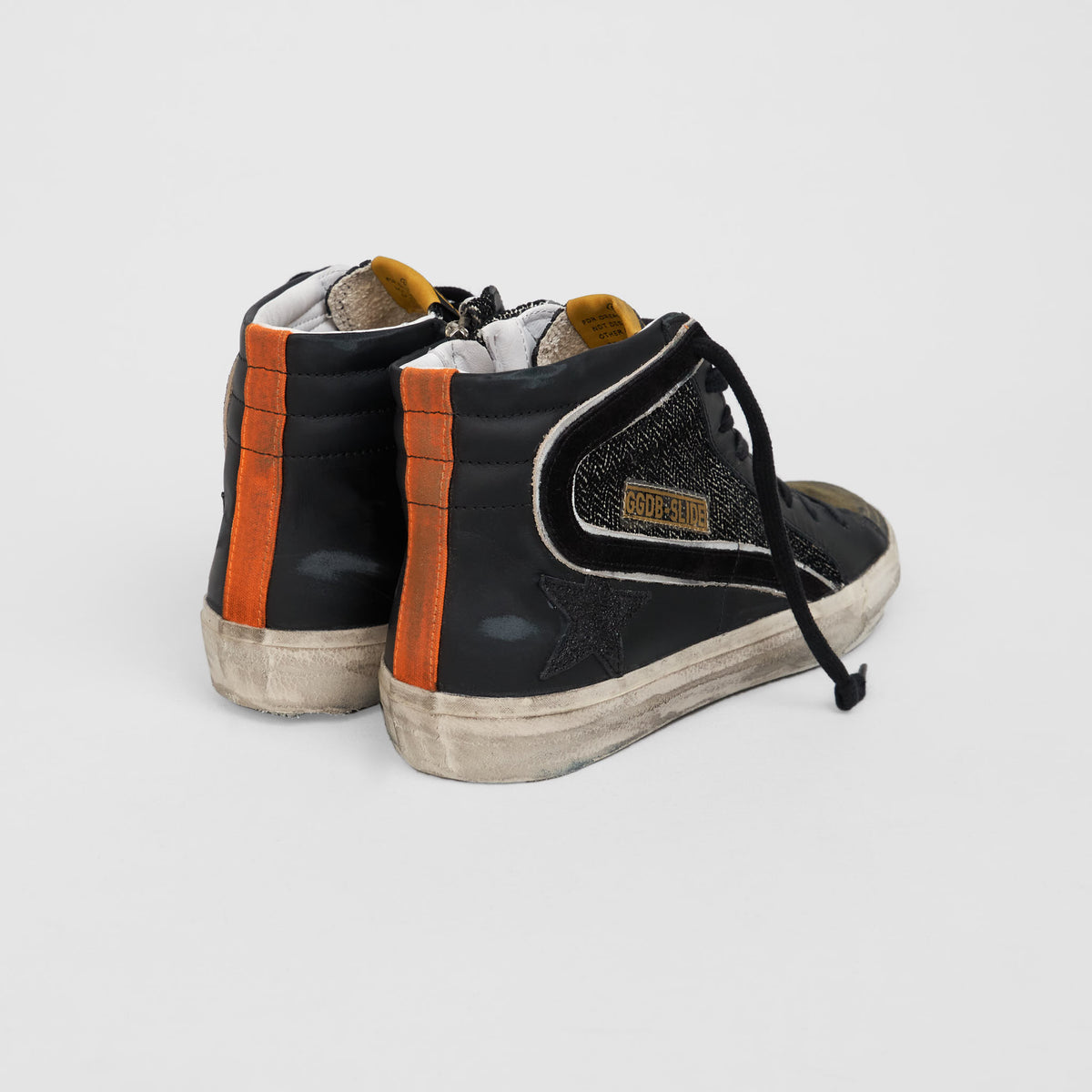 Golden Goose High Black Green Orange Slide Sneakers