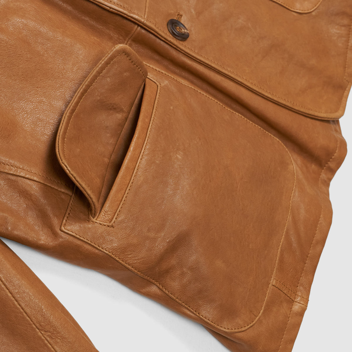 Stewart Natural Tanned Leather Coat