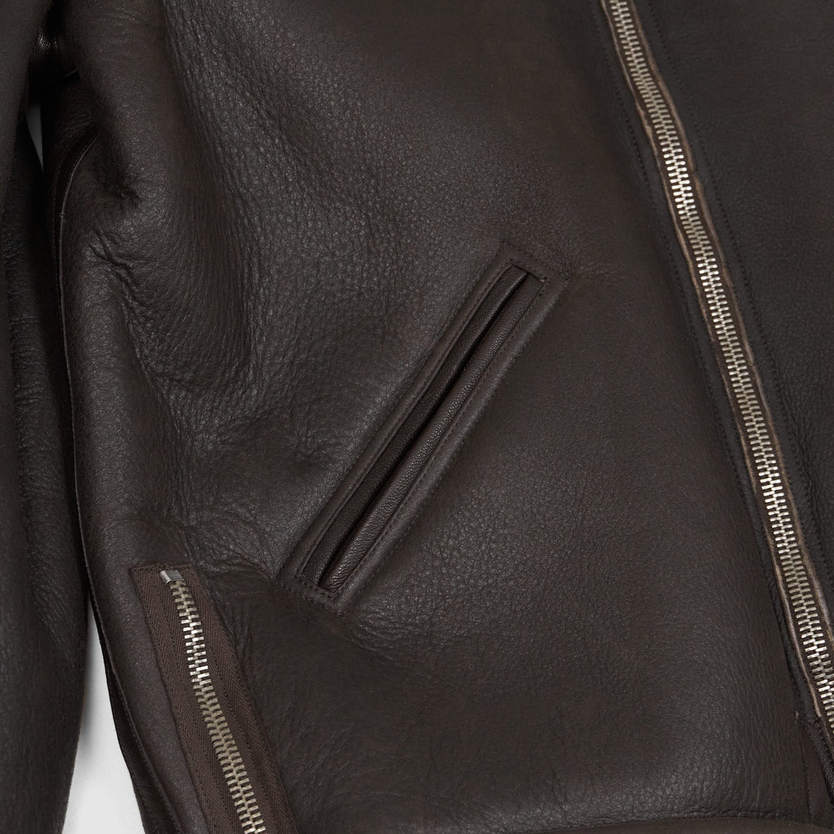Stewart Shearling Vintage B-6 Bomber Leather Jacket