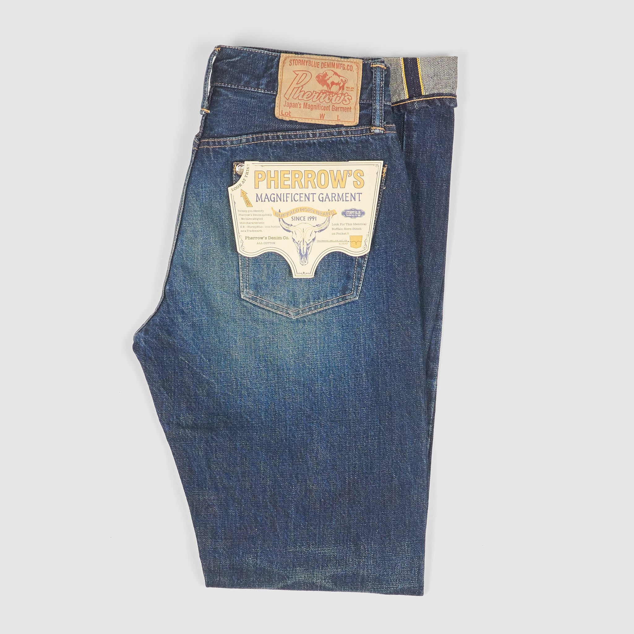 Pherrow's 441 Vintage washed Denim Jeans - DeeCee style