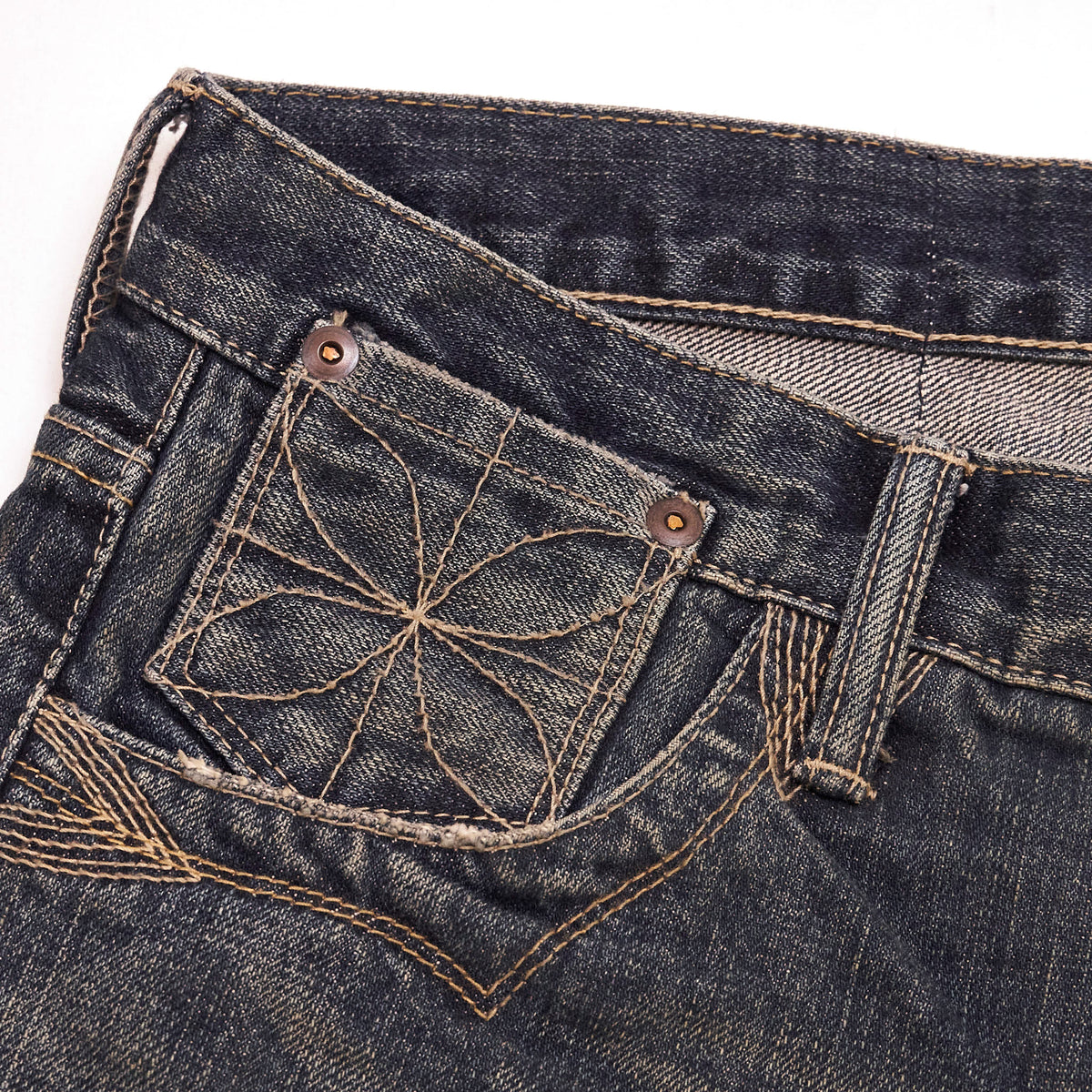 Neighborhood Straight Leg Sashiko Patchwork Selvage Denim Jeans