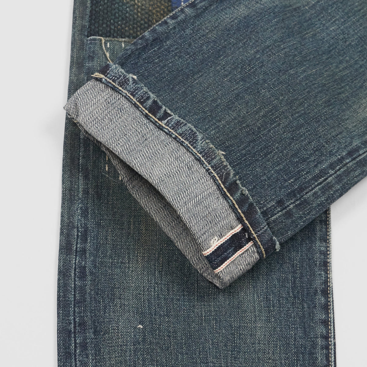 Neighborhood 5-Pocket Repaired Tapered Denim Jeans