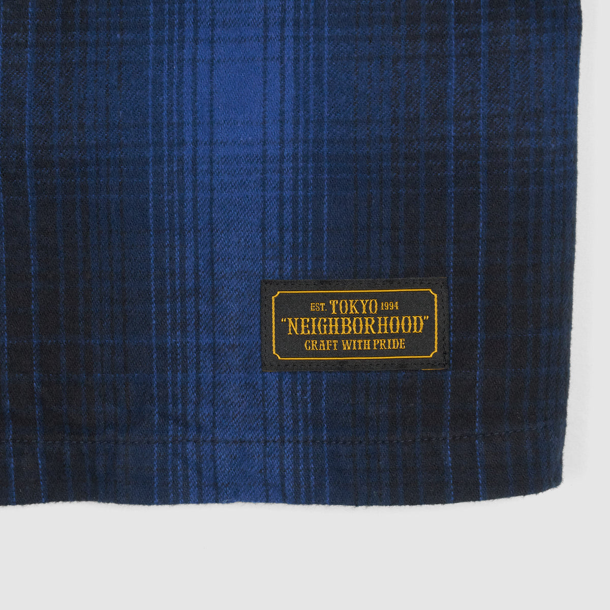 Neighborhood Blue Black Plaid Flap Pocket Logger Shirt Fuck Em [Archive]