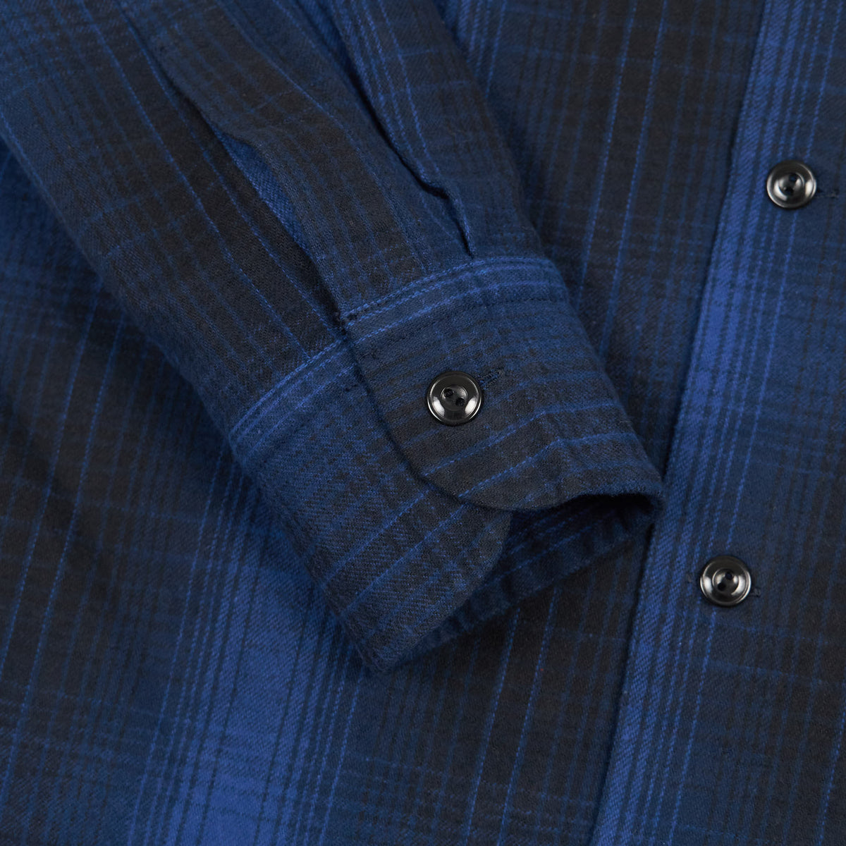 Neighborhood Blue Black Plaid Flap Pocket Logger Shirt Fuck Em [Archive]