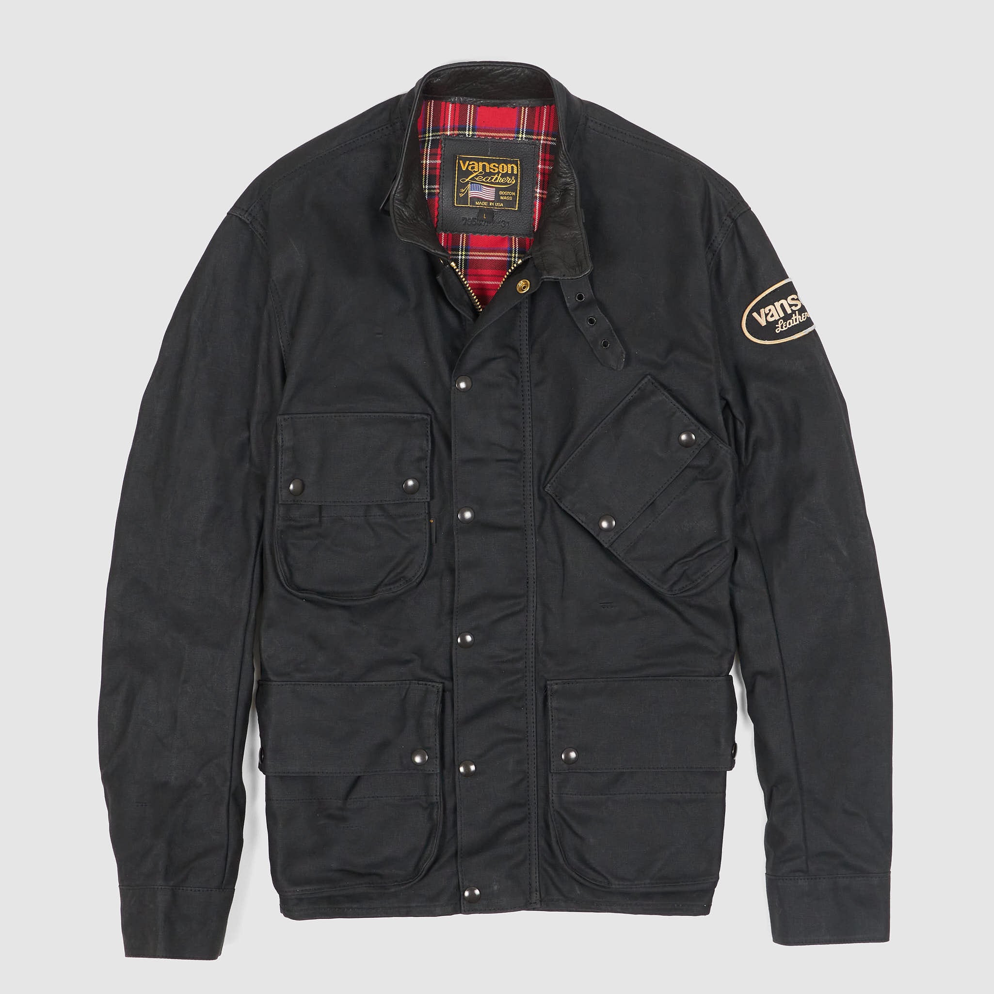 vanson ARMOR FOR MOTORCYCLE ジャケット Vanson Waxed Canvas Motorcycle Jacket - DeeCee style