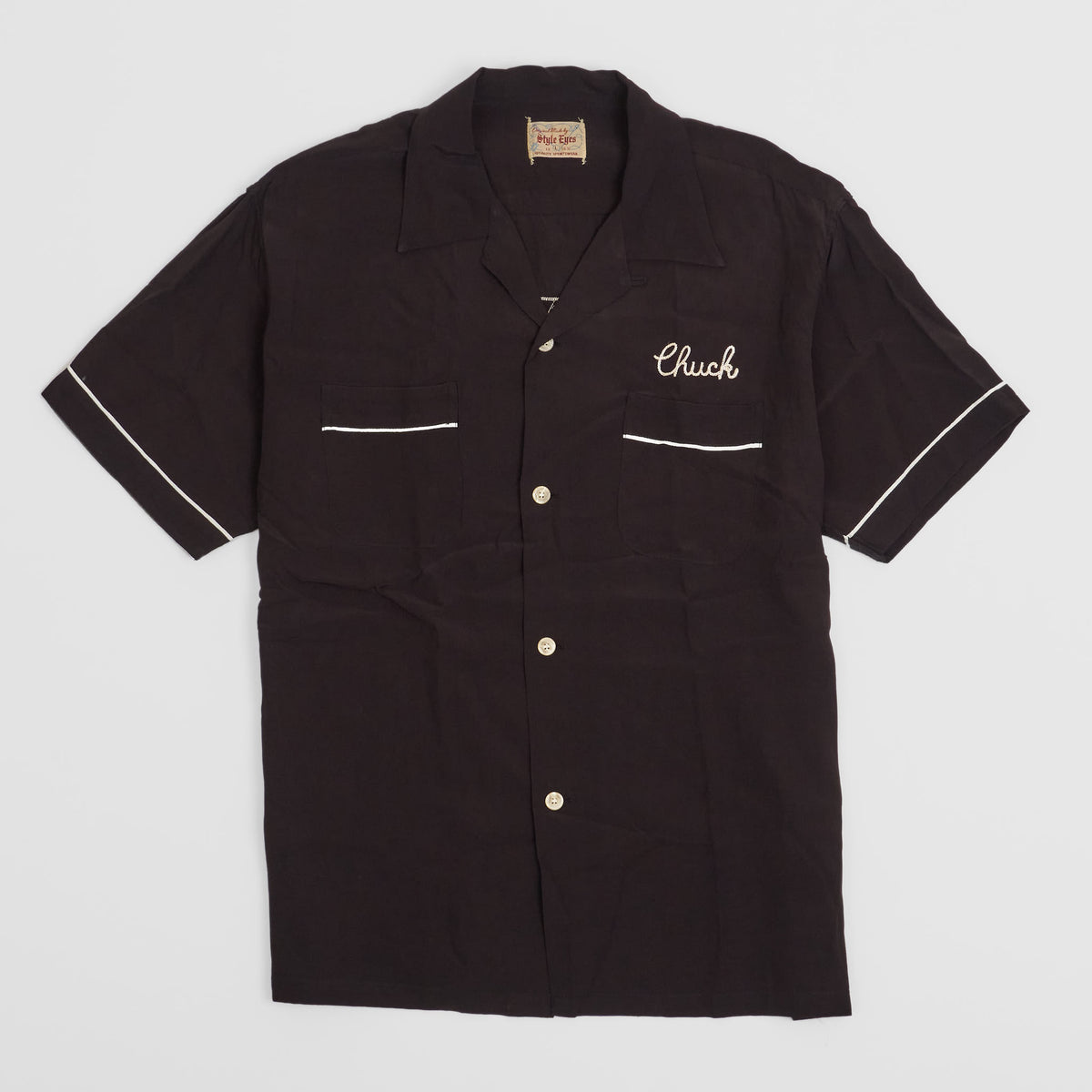 Sugar Cane CO. Embroidered Bowling Shirt