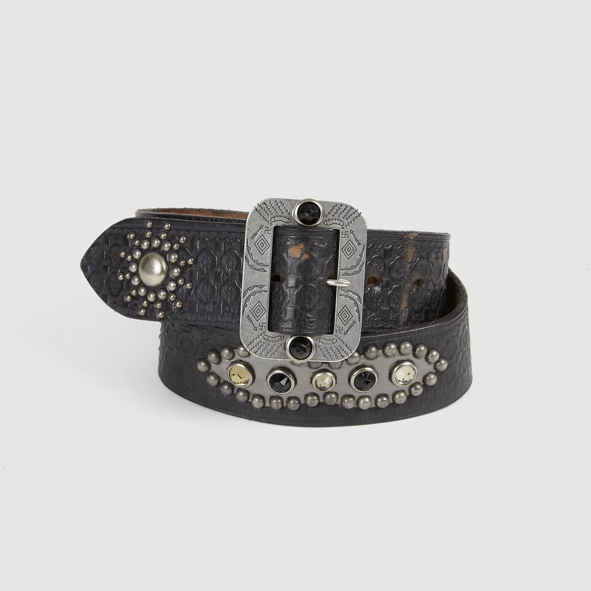 HTC Antique Leather Belt with Studs - DeeCee style