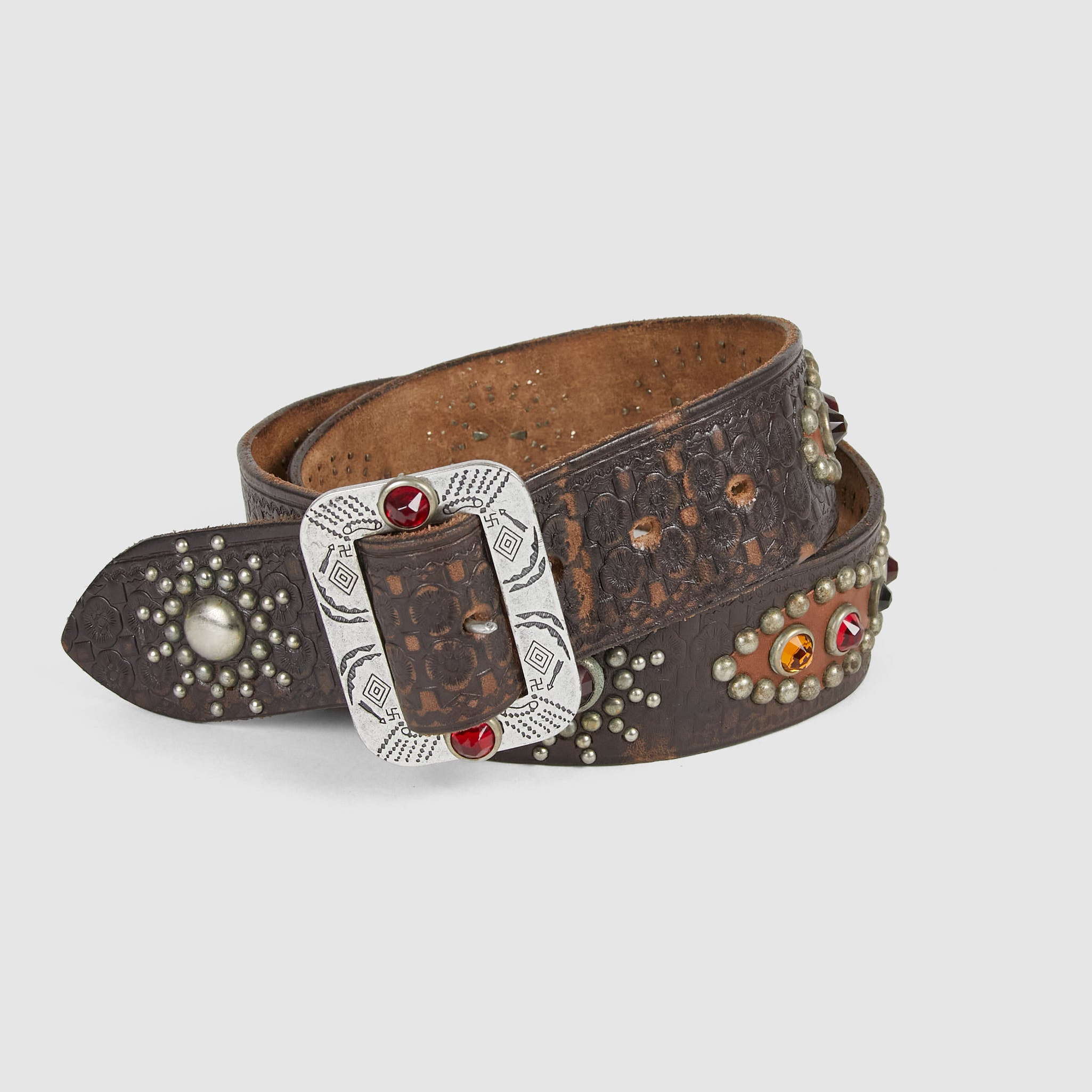小物 vintage leather studs belt y2k HTC afb HTC Antique Leather Belt with Studs - DeeCee style