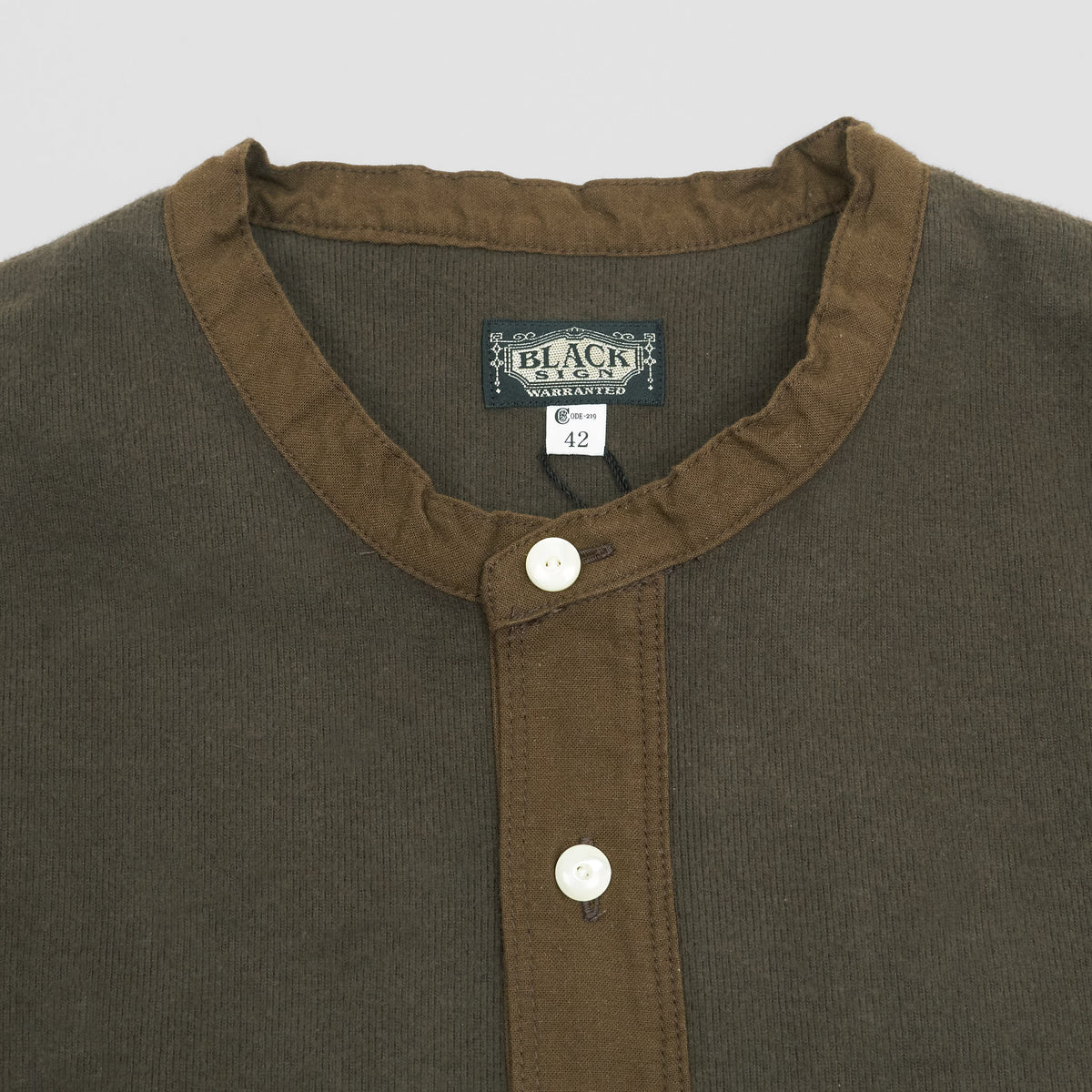 Black Sign Amish Henley Long Sleeve T-Shirt
