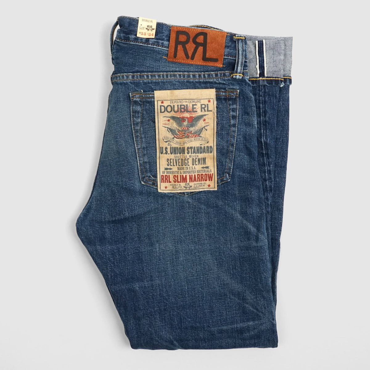 Double RL Selvage Denim Jeans Slim Narrow