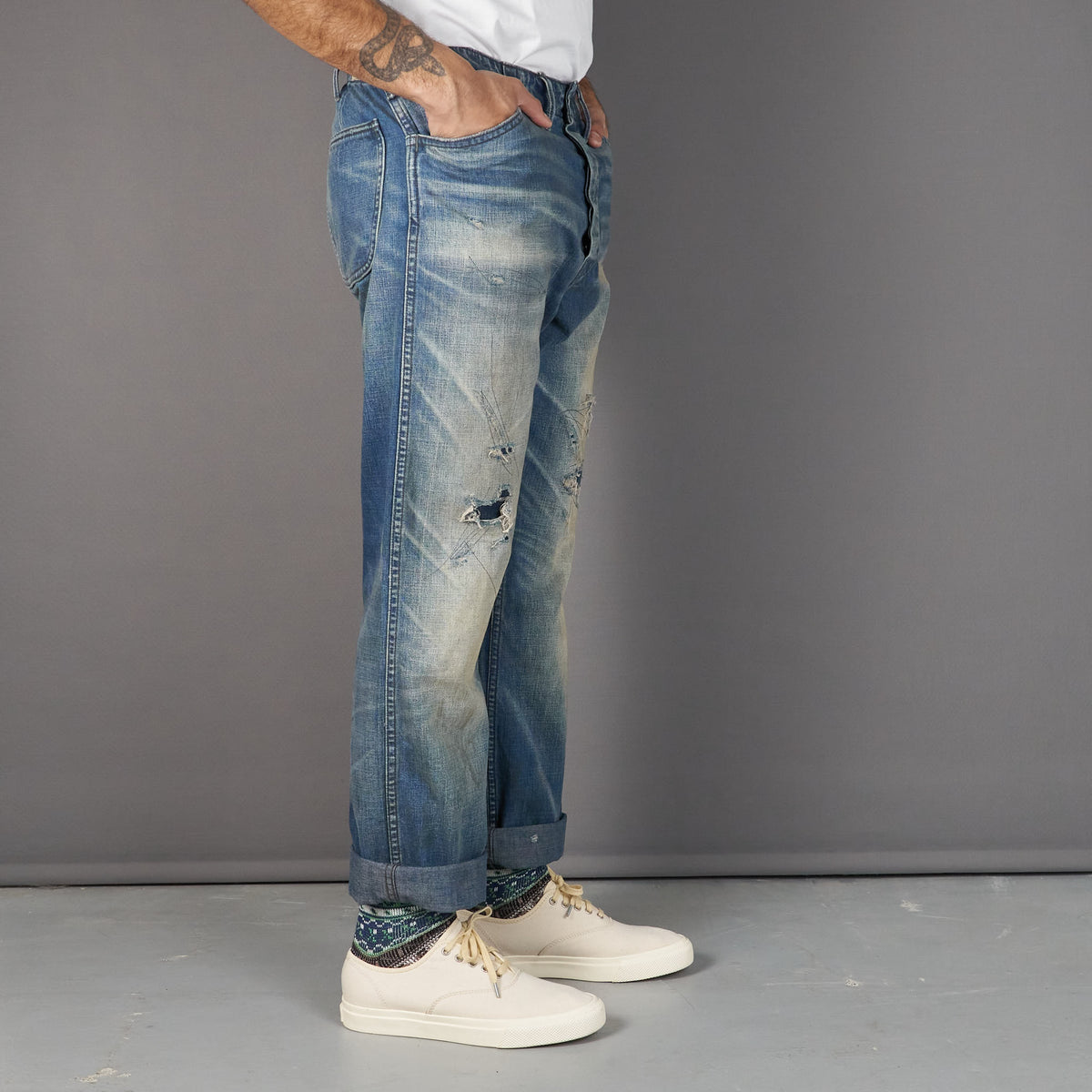 Double RL U.S Military Distressed Denim Work Pants