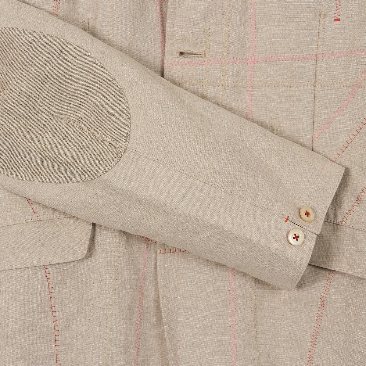 Junya Watanabe Man Classic Linen Blazer with Patchwork Stitching
