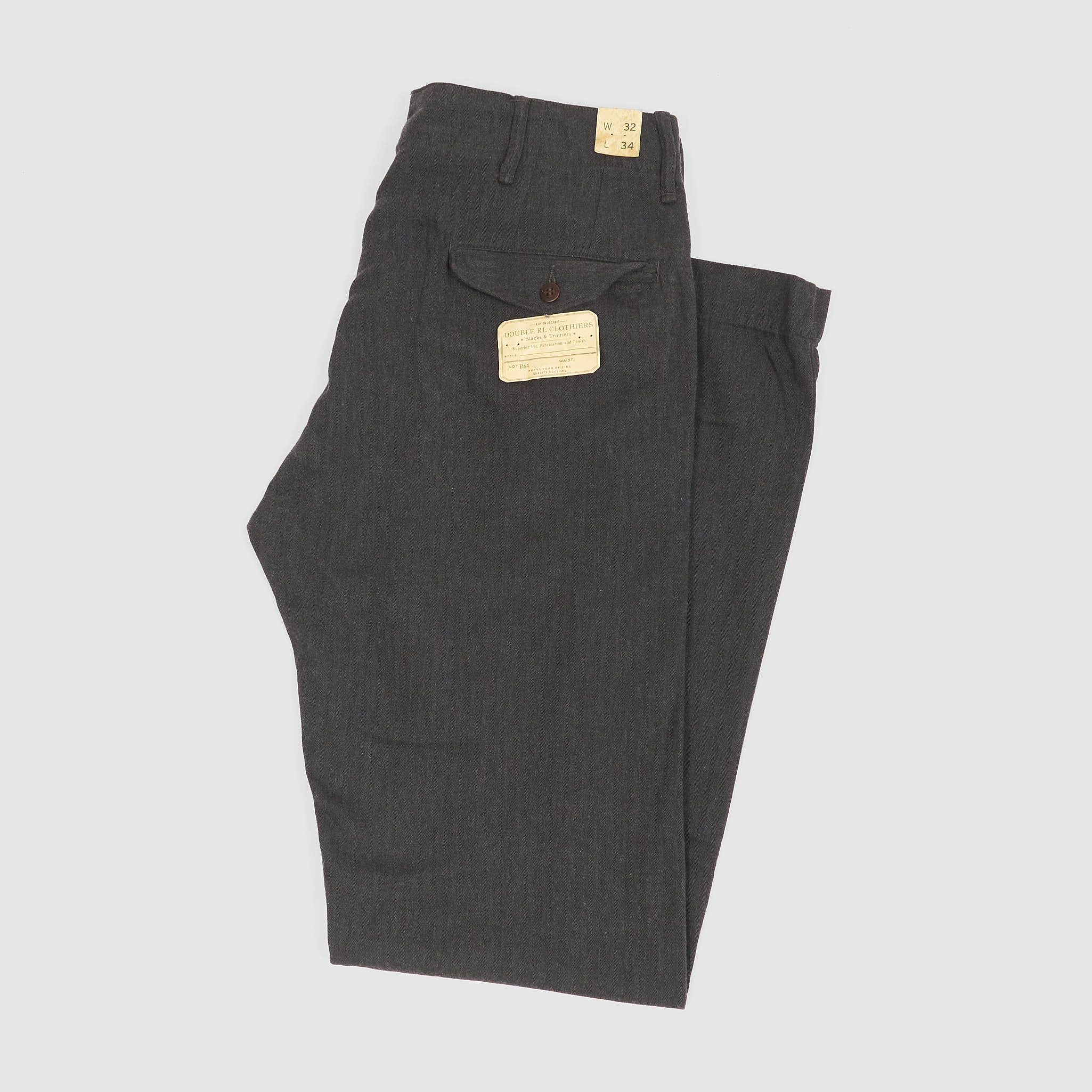 Double RL Officer's Herringbone Chamonix Flat Pant Chino - DeeCee