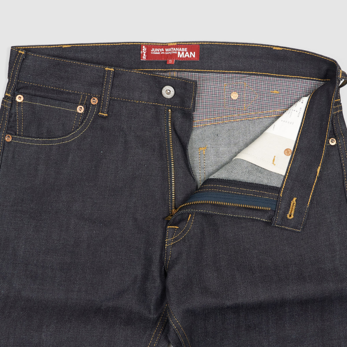 Junya Watanabe Man x Levi's® Cinchback Denim Blue Jeans - DeeCee style