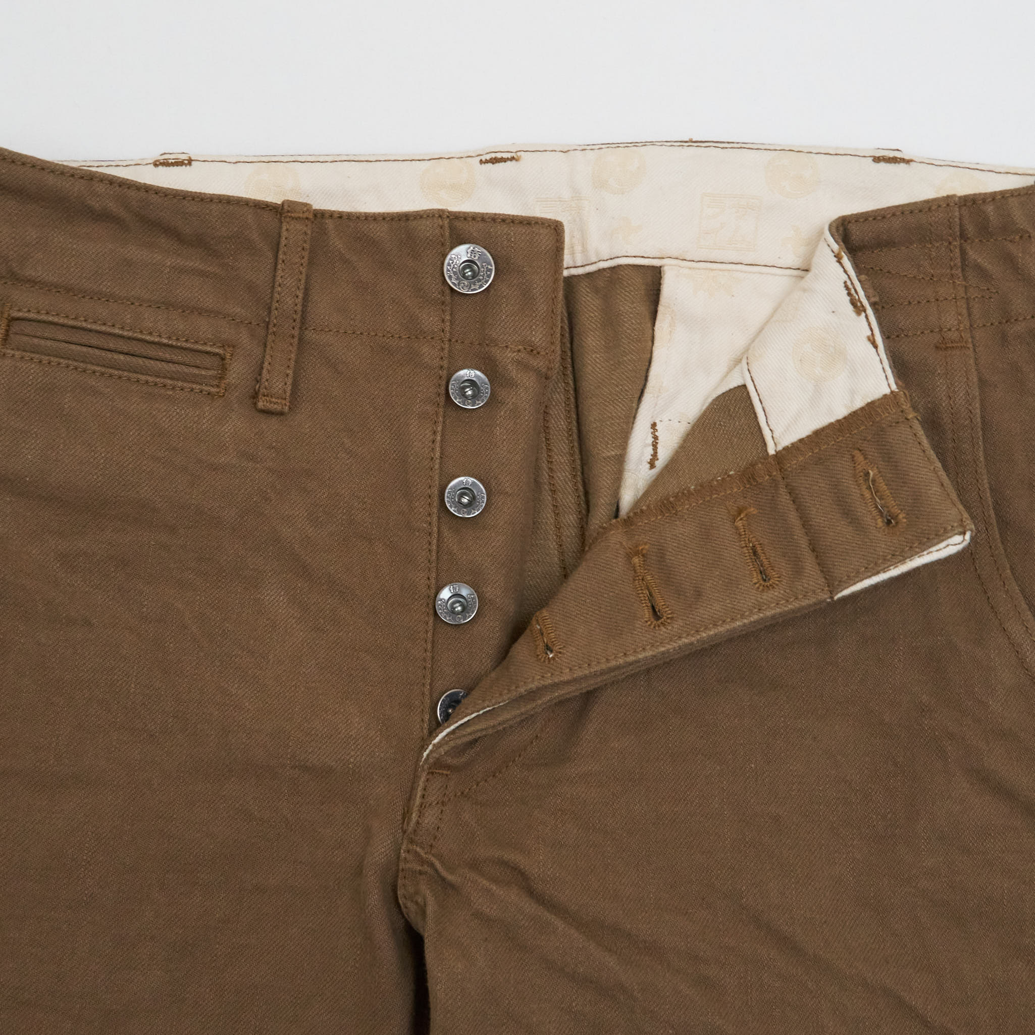 Samurai Jeans Heavy 15oz. Chino Trousers Brown - DeeCee style