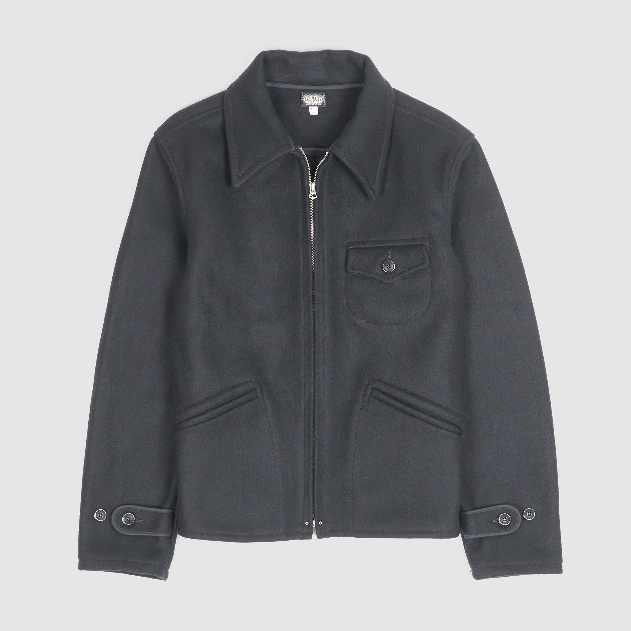 Black Sign Short 50's style Sports Wool Jacket - DeeCee style