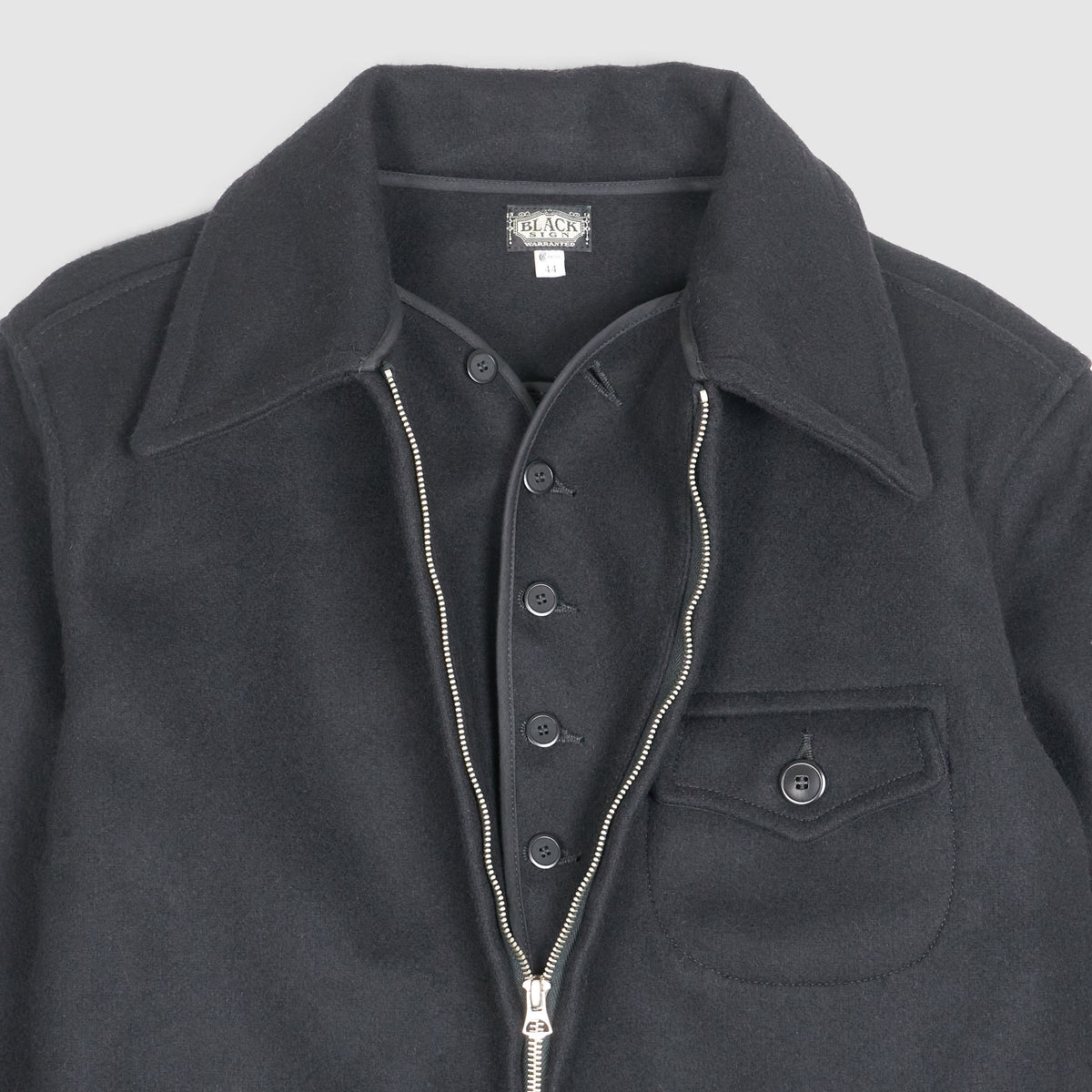 Black Sign Short 50&#39;s style Sports Wool Jacket