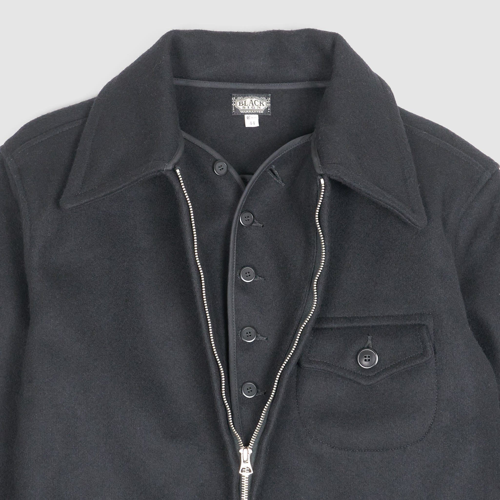 Black Sign Short 50's style Sports Wool Jacket - DeeCee style