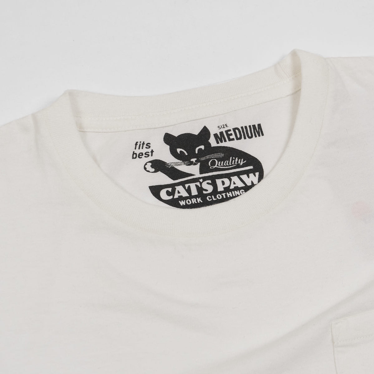 Sugar Cane Cats Paw Pocket Short Sleeve Crew Neck T-Shirt