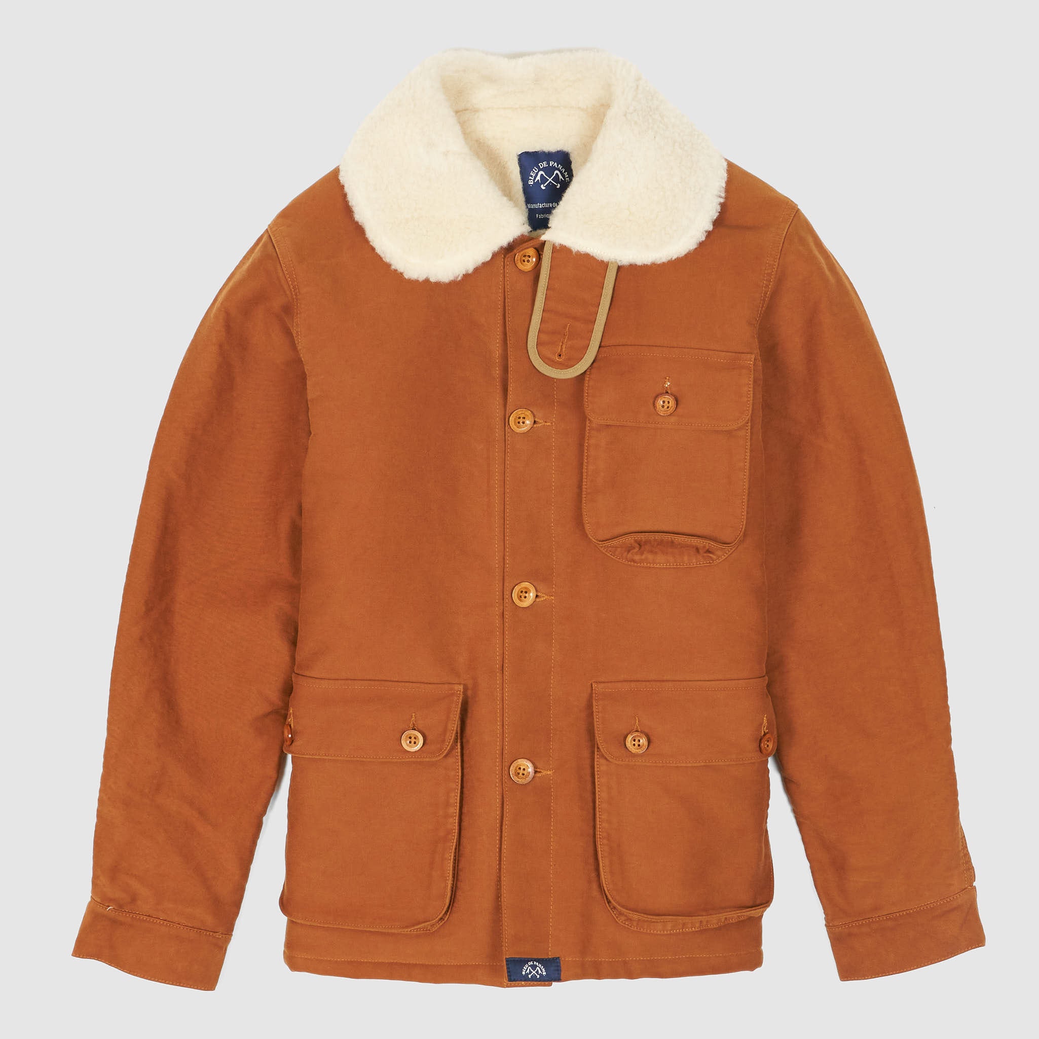 Bleu de Paname Canvas Shearling Lined Work Jacket - DeeCee style