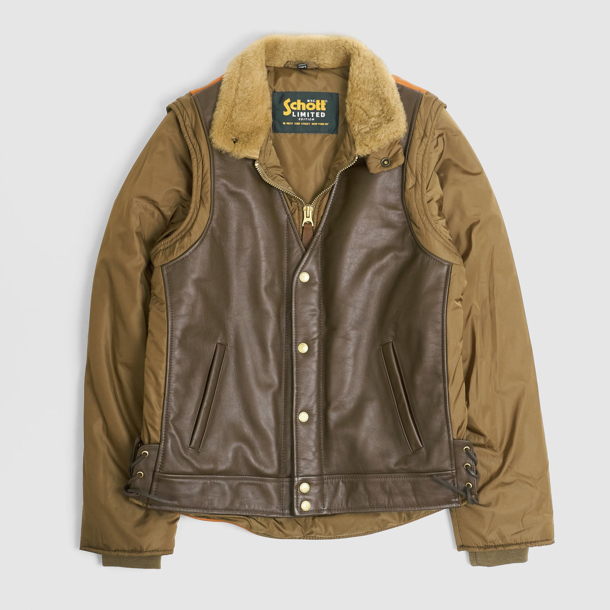Schott N.Y.C. Padded Leather Jacket and Vest