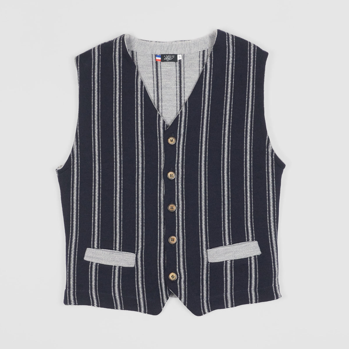 A Piece of Chic Striped Wool Vest