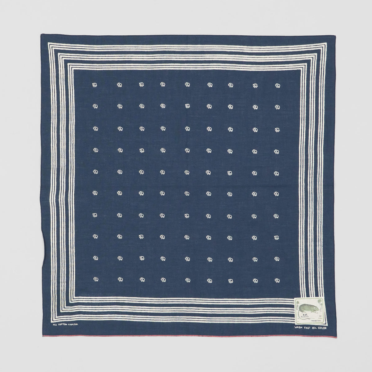 Kapital Bandana Navy Stripes Elephants