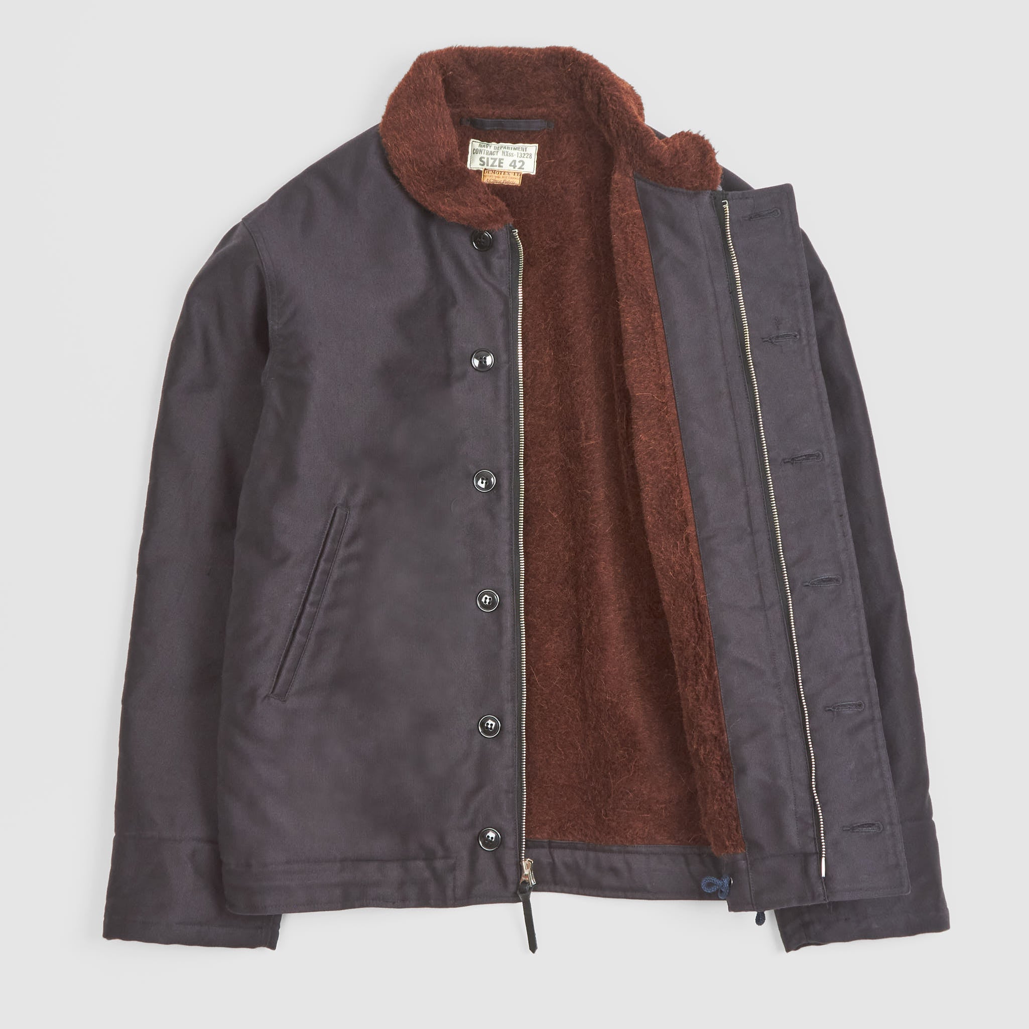 Buzz Rickson's USN Deck Zip Jacket - Navy Demotex | SON OF A