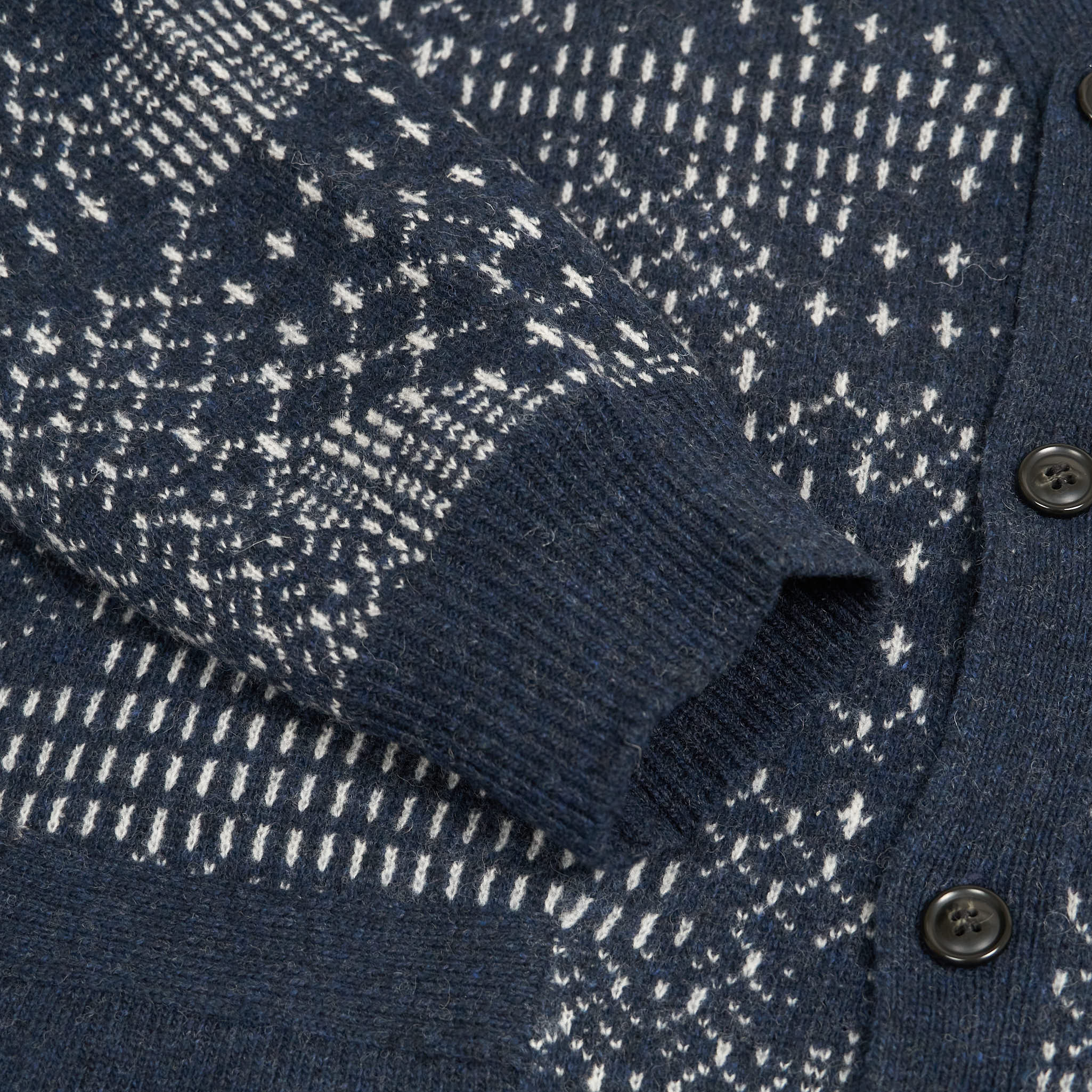 FDMTL Patchwork-Sashiko Wool Cardigan - DeeCee style