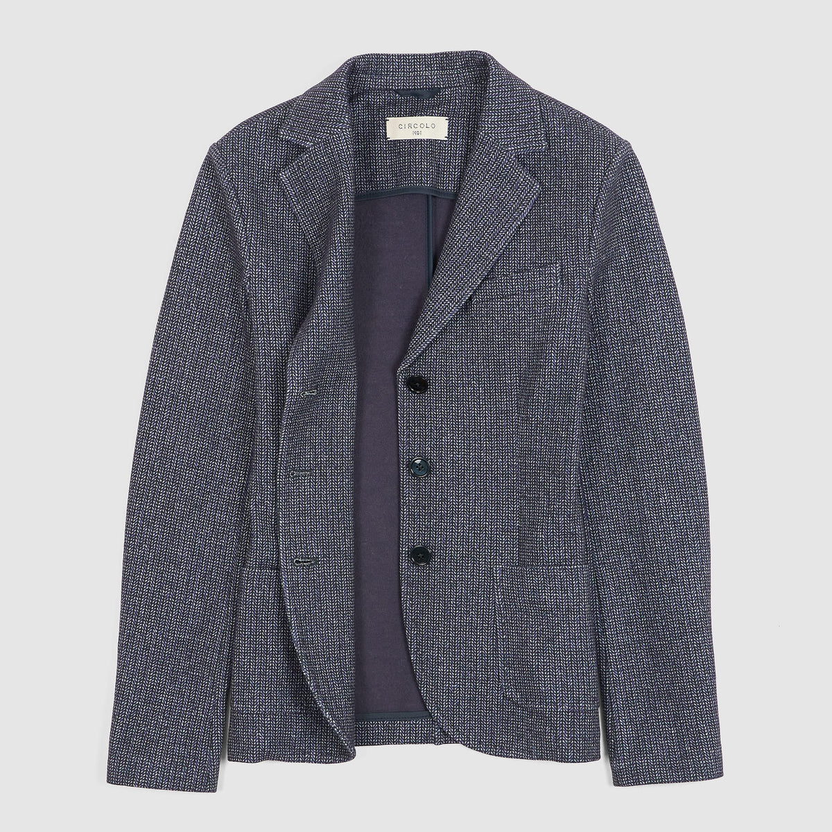 Circolo Ladies Fleece Herringbone Blazer
