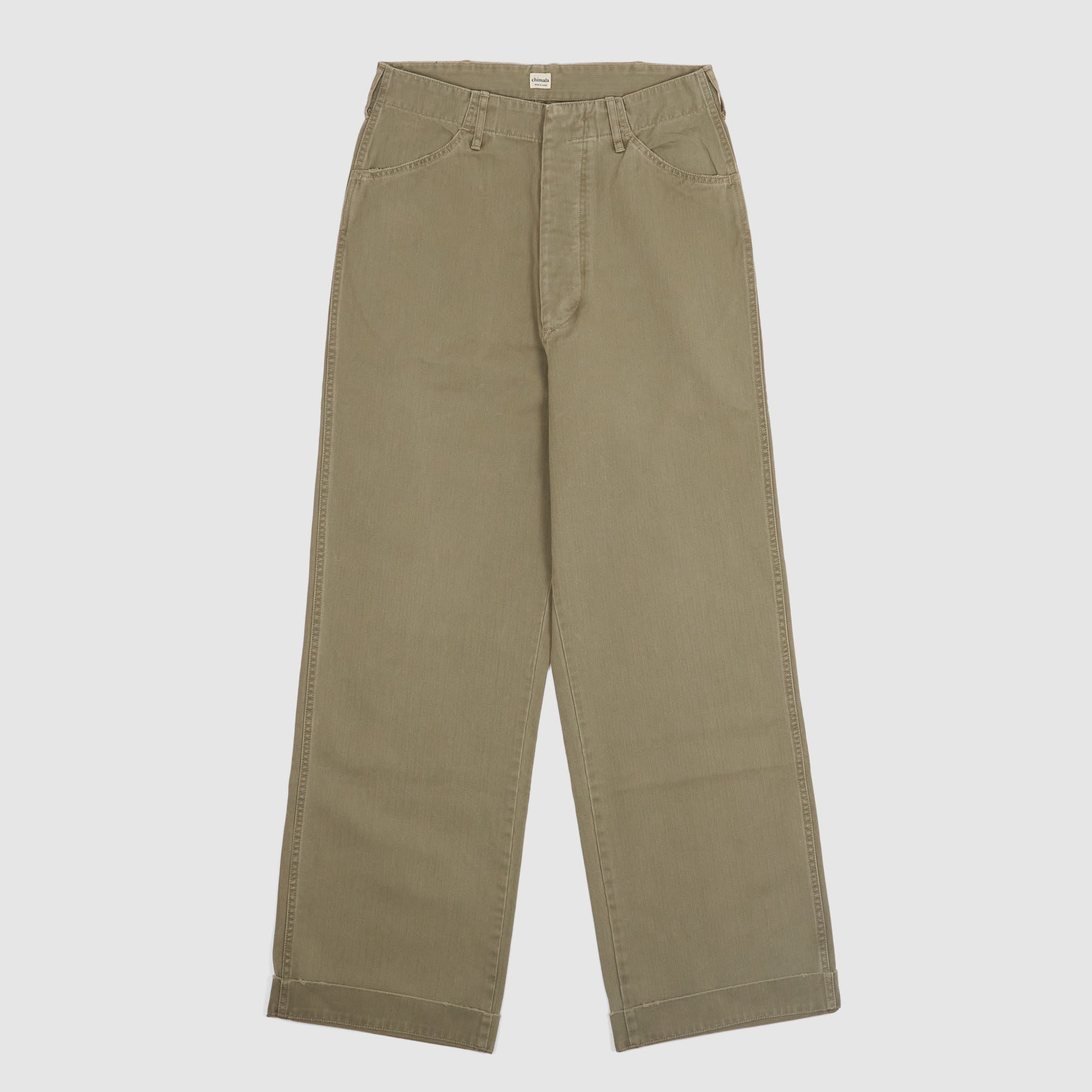 Chimala Herringbone Fatigue Chino Pants - DeeCee style