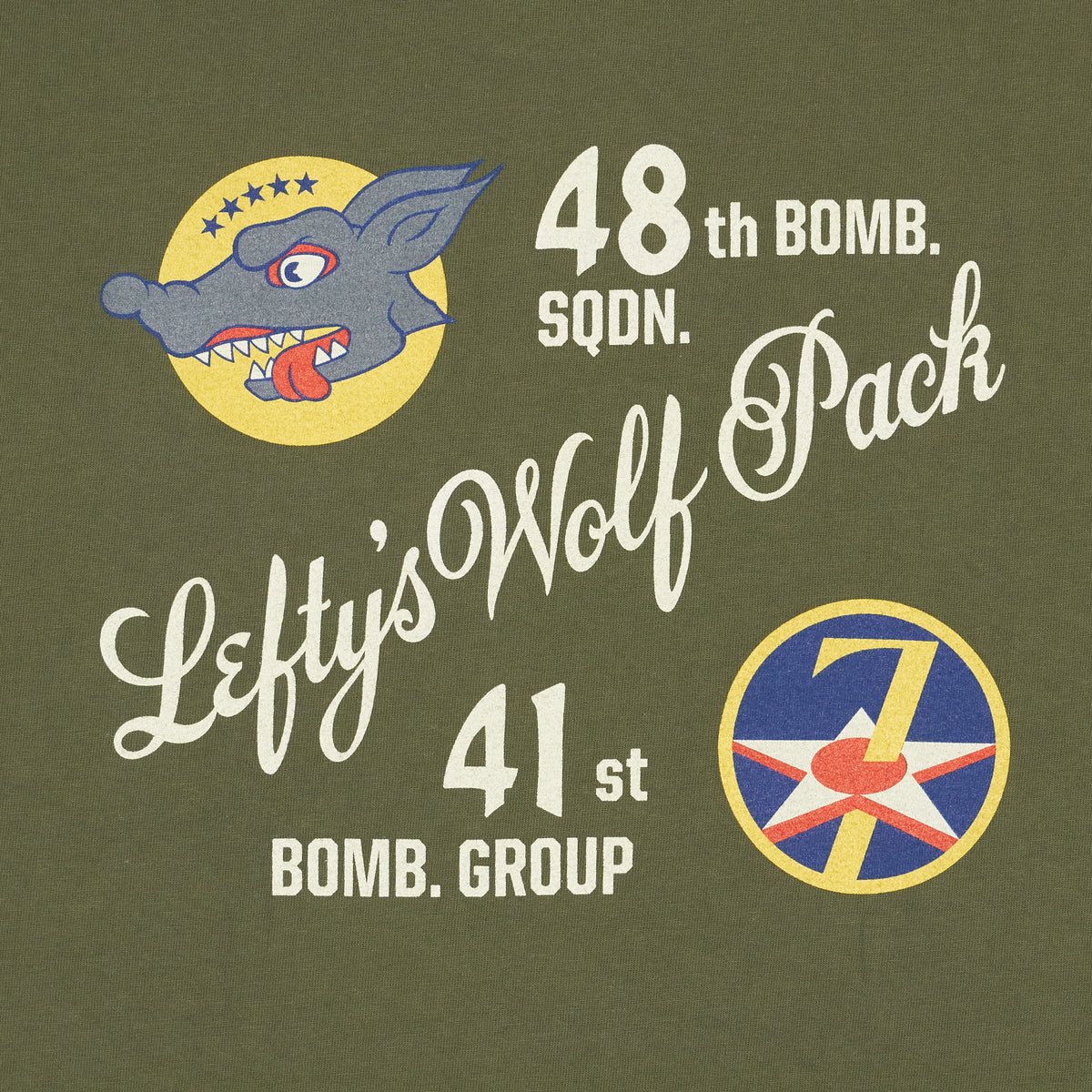 Buzz Rickson&#39;s Air Force Crew Neck T-Shirt  48th Bomb. SQ