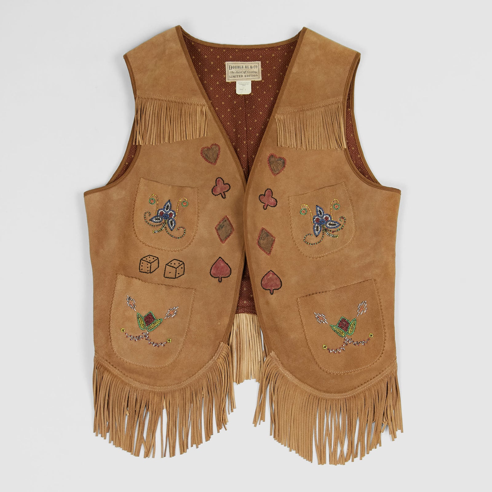 Double RL Ladies Limited Edition Hand Embroidered Leather Vests