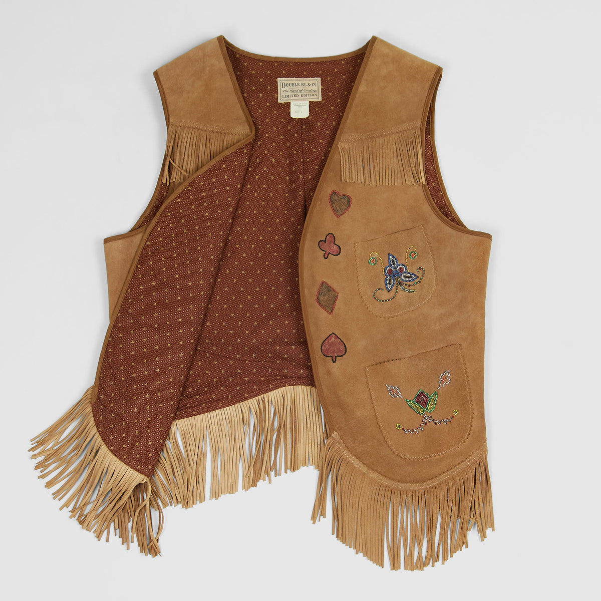 Double RL Ladies Limited Edition Hand Embroidered Leather Vests