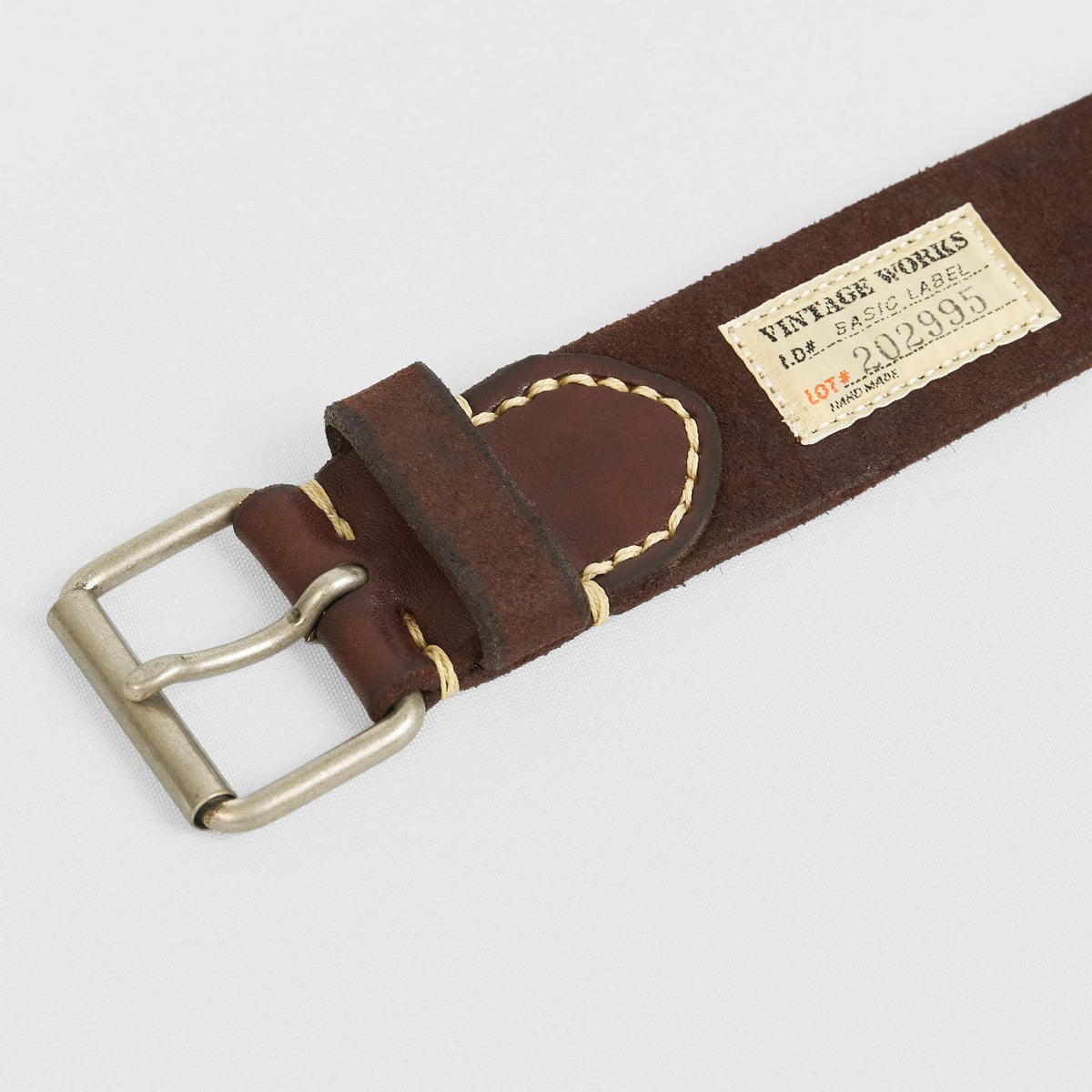 Vintage Works Classic Belt with Roller Buckle Suede