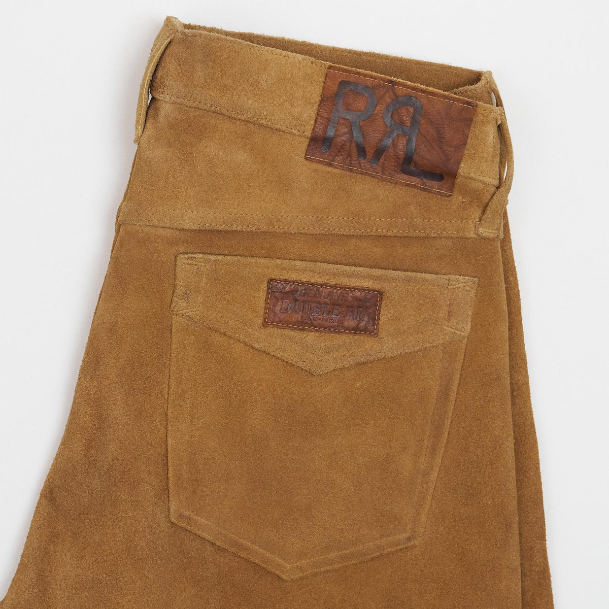 Double RL Ro-Buck Slim Leather Pants