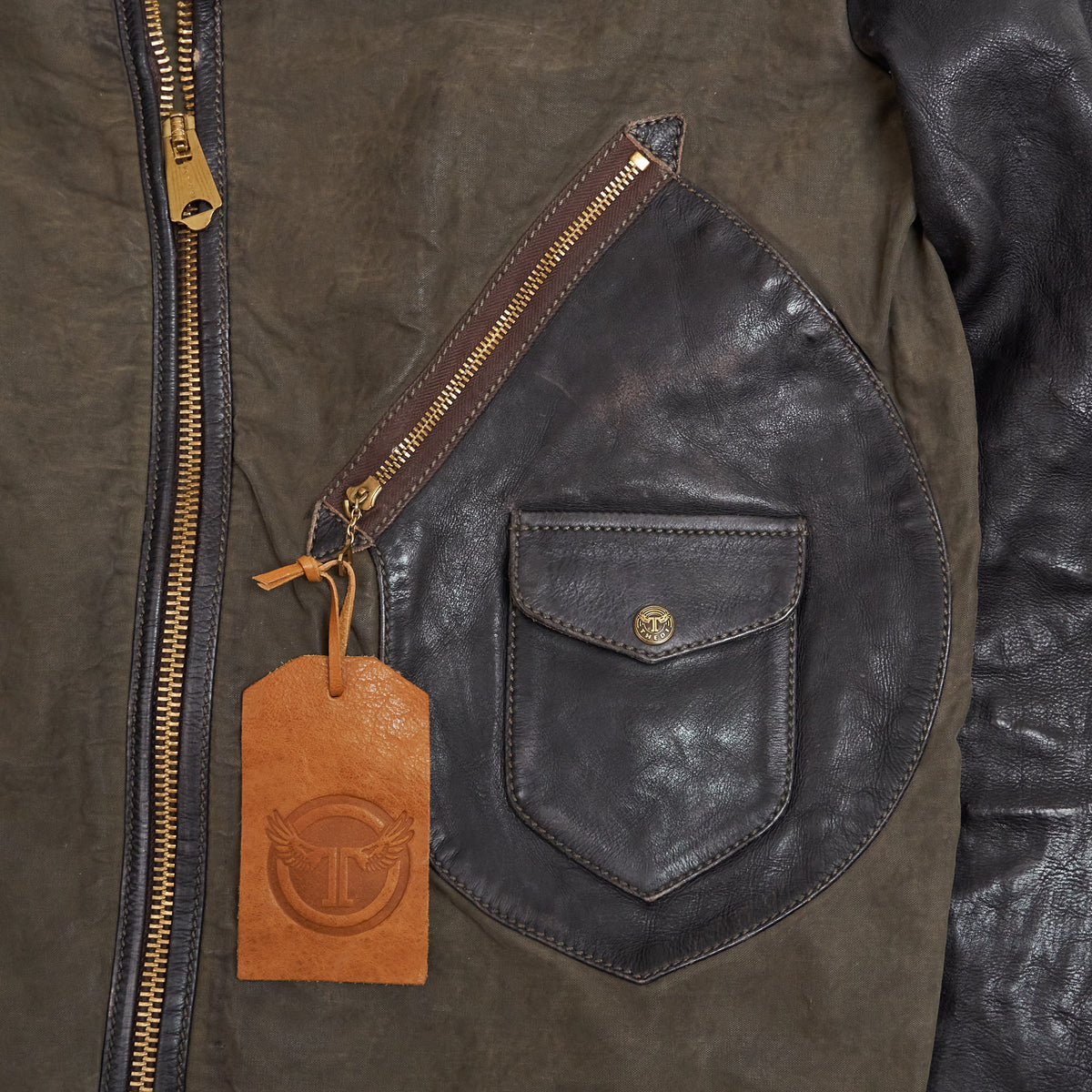 Thedi Leathers Vintage Style D-Pocket Motorcycle Jacket
