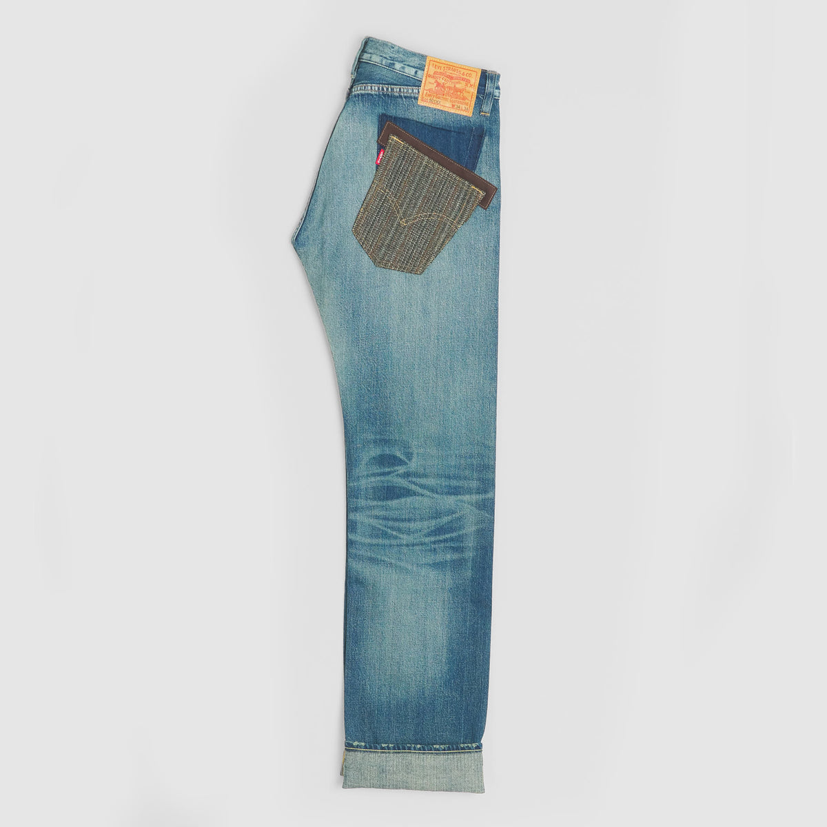 Junya Watanabe Man x Levi&#39;s® Low Waist Patchwork Selvage Denim Jeans