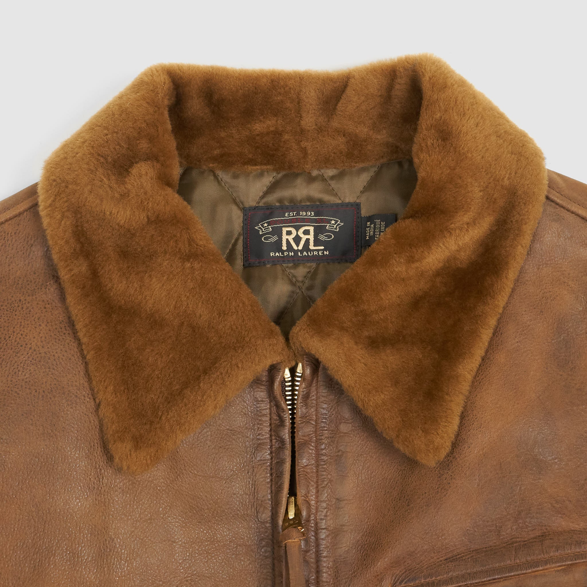 Double RL Shearling- Collar Leather Jacket - DeeCee style