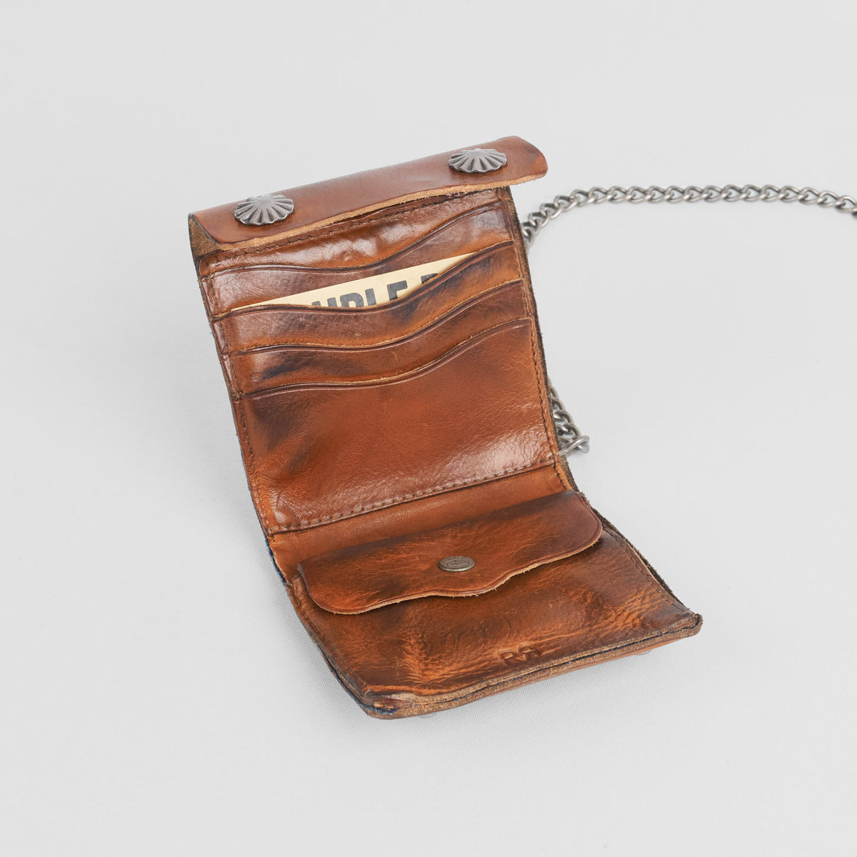 Double RL Natural Leather Trucker Wallet