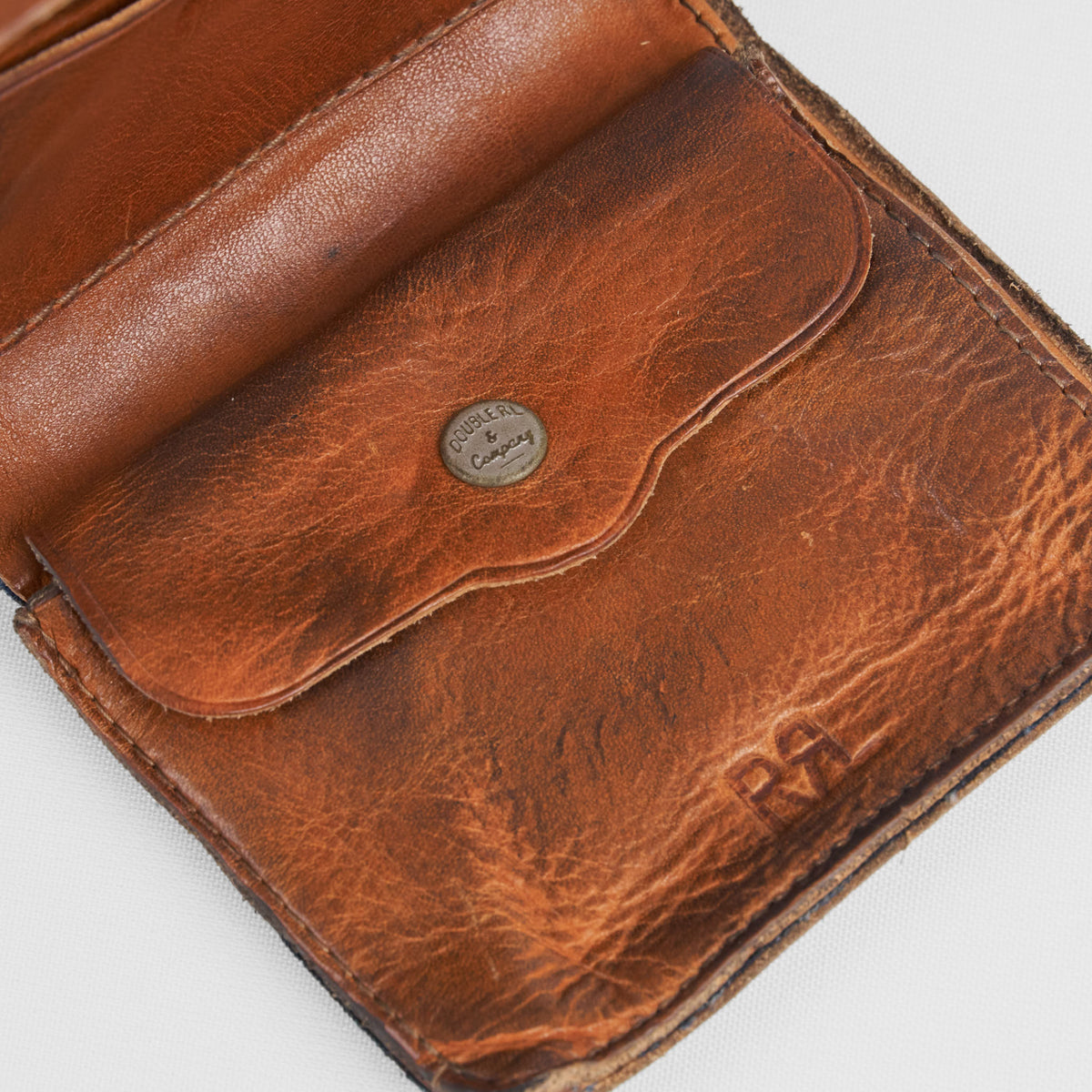 Double RL Natural Leather Trucker Wallet