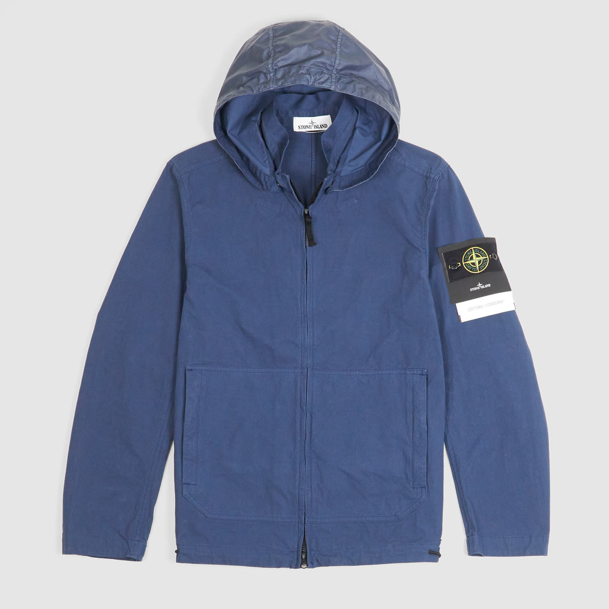 Navy stone island zip hoodie discount