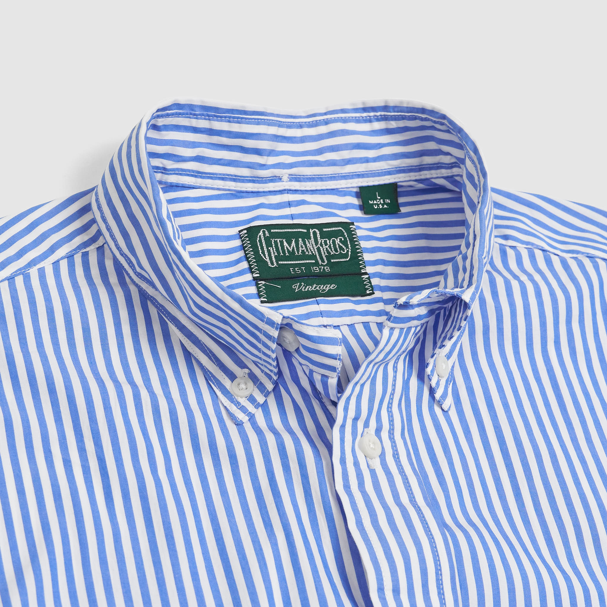 Gitman Vintage Button Down Striped Poplin Shirt - DeeCee style
