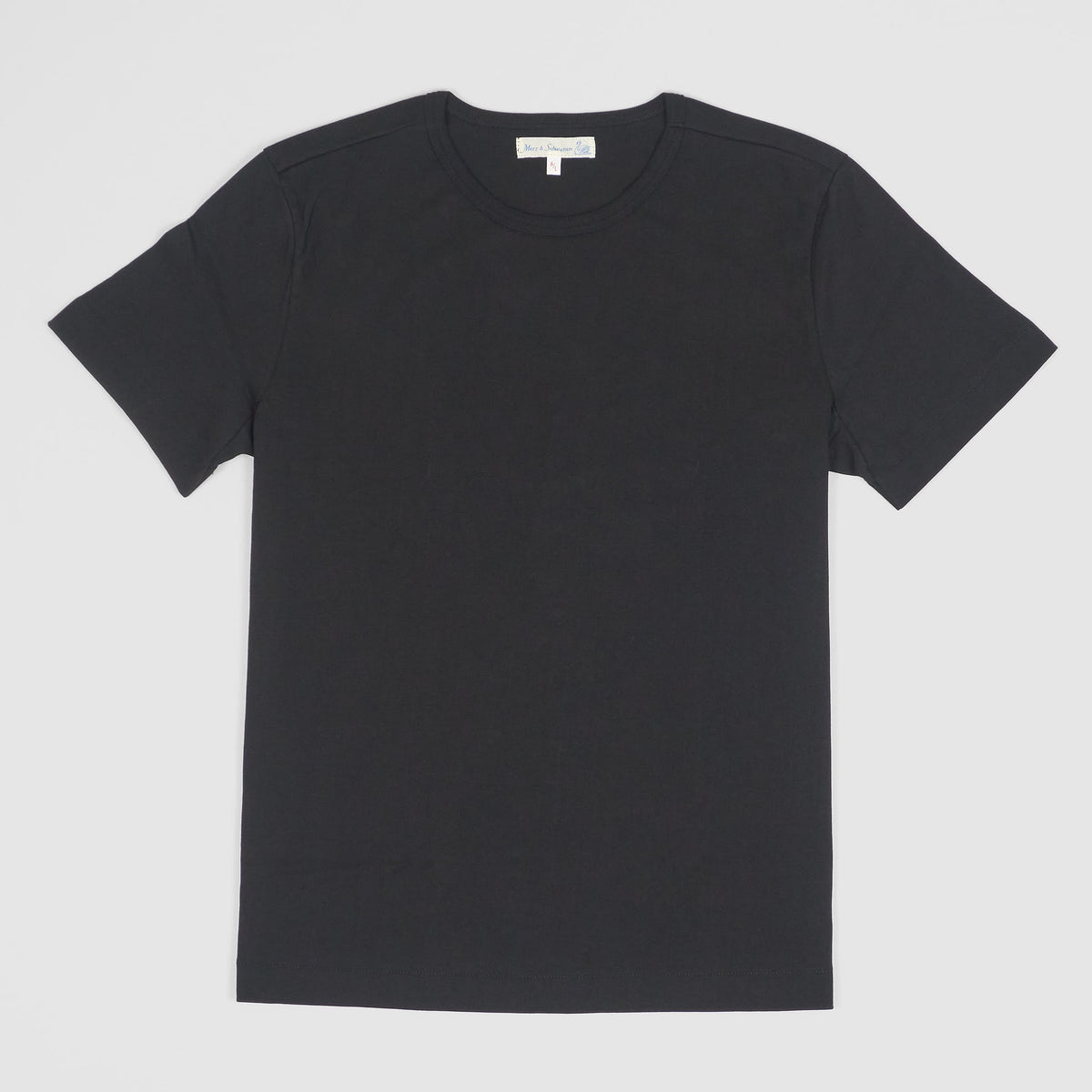 Merz b.Schwanen Soft Organic Cotton Loop Wheeler Short Sleeves T-Shirt Black