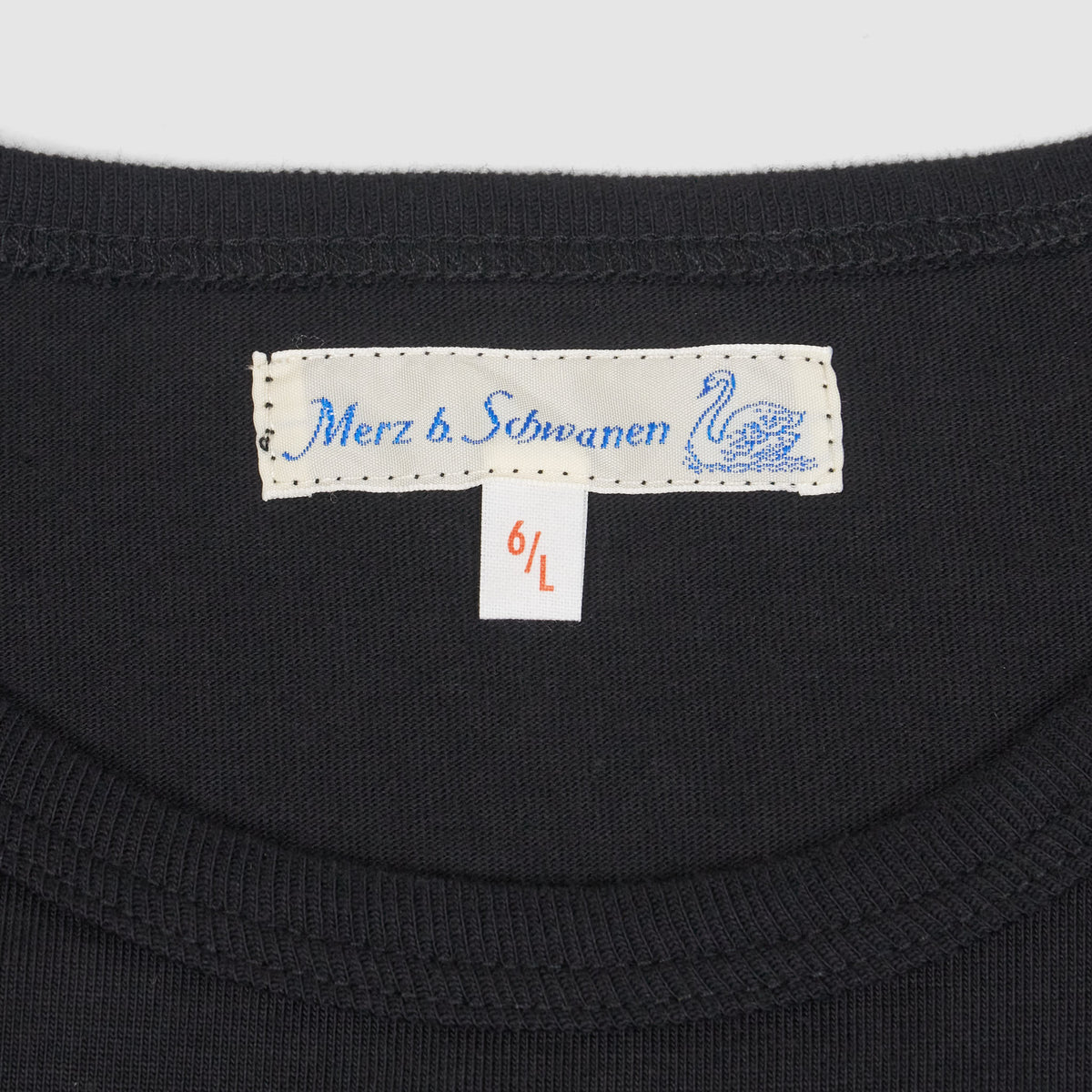 Merz b.Schwanen Soft Organic Cotton Loop Wheeler Short Sleeves T-Shirt Black