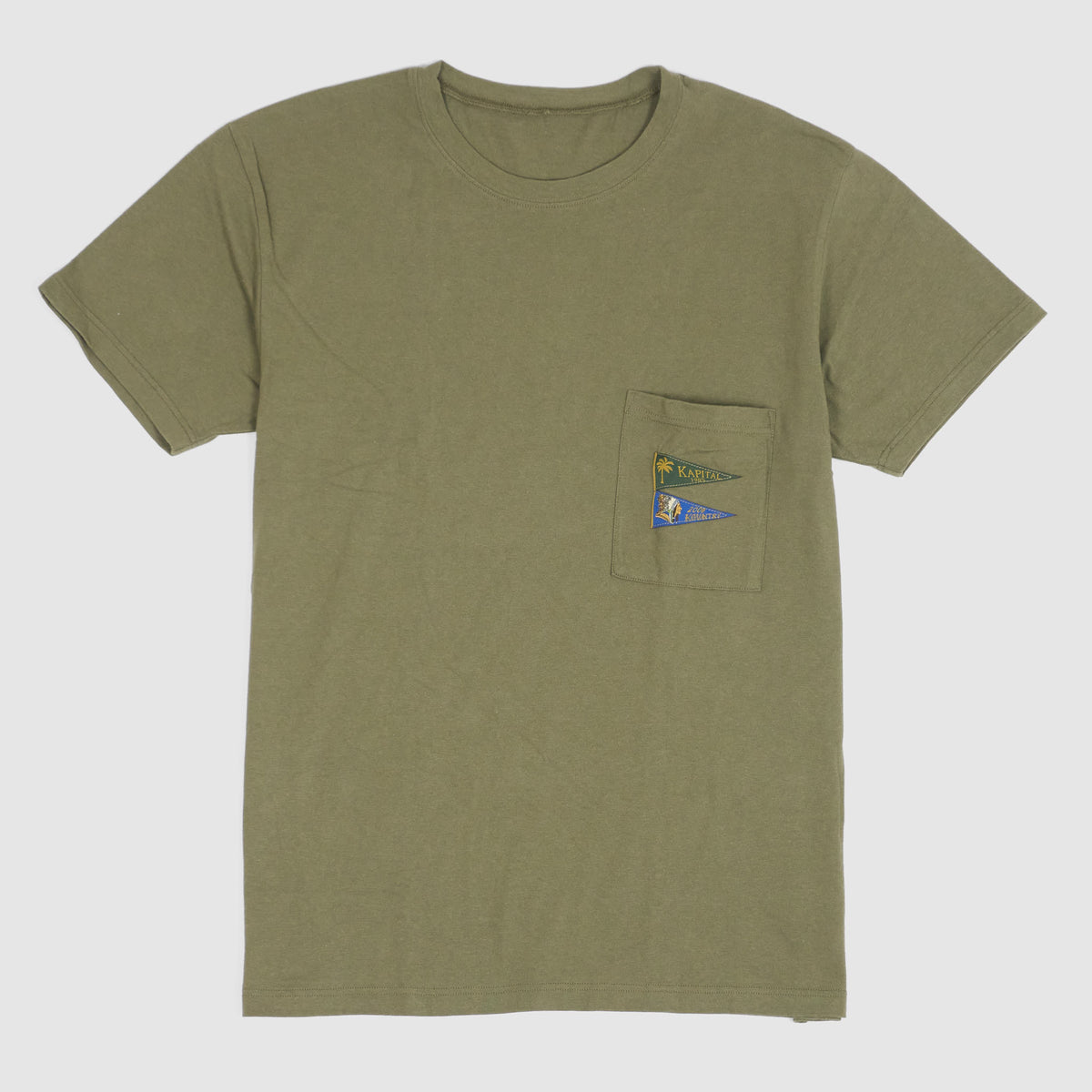 Kapital Basic Crew Neck Pocket Flag T- Shirt