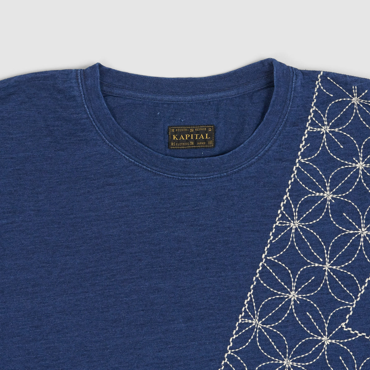 Kapital Sashiko Embroidered Crew Neck T-Shirt